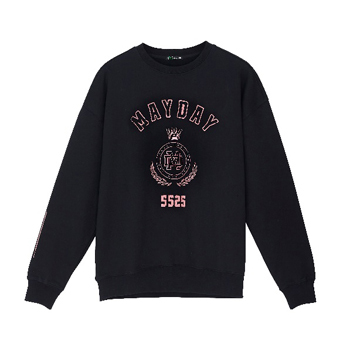 〔五月天 #5525〕青春是人生的實驗課 笑忘歌大學長袖粉黑T - XL